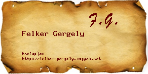 Felker Gergely névjegykártya